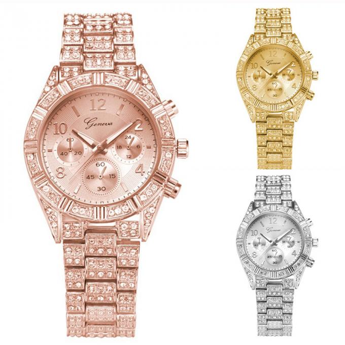 WJ-6433 Yiwu โรงงานหุ้นแฟชั่นทองหรูหราเลดี้นาฬิกาข้อมือโลหะผสมผู้หญิงนาฬิกาข้อมือเครื่องประดับนาฬิกาสำหรับหญิง