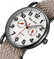 WJ9007 การสร้างตราสินค้าของตัวเองหรูหรานาฬิกาผู้หญิงไนล่อน OEM นาฬิกาต่ำ MOQ สบาย ๆ กันน้ำปฏิทินนาฬิกาข้อมือโลโก้ที่กำหนดเอง
