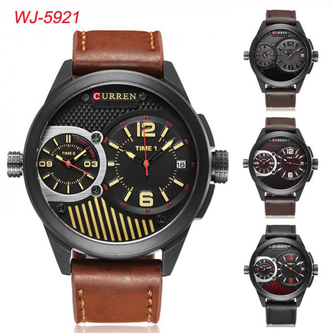 WJ-7604 MEGIR 2027 สุภาพบุรุษสแตนเลสนาฬิกาควอตซ์อัตโนมัติวันที่ขนาดเล็กสาม Meedle แฟชั่นผู้ชายนาฬิกาข้อมือ -