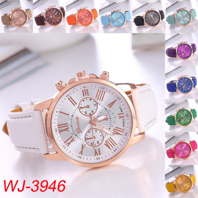 WJ-8455 แฟชั่นผู้หญิงสีม่วงที่มีคุณภาพดีของขวัญนาฬิกาโลหะผสมกรณีเลดี้นาฬิกาหนัง
