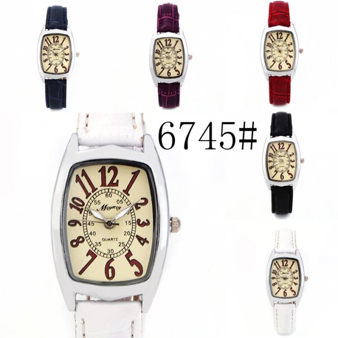 WJ-8447 แฟชั่นใหม่ผู้หญิงที่มีคุณภาพดีหลายสีนาฬิกาโลหะผสมกรณีหนัง Pu สร้อยข้อมือนาฬิกา