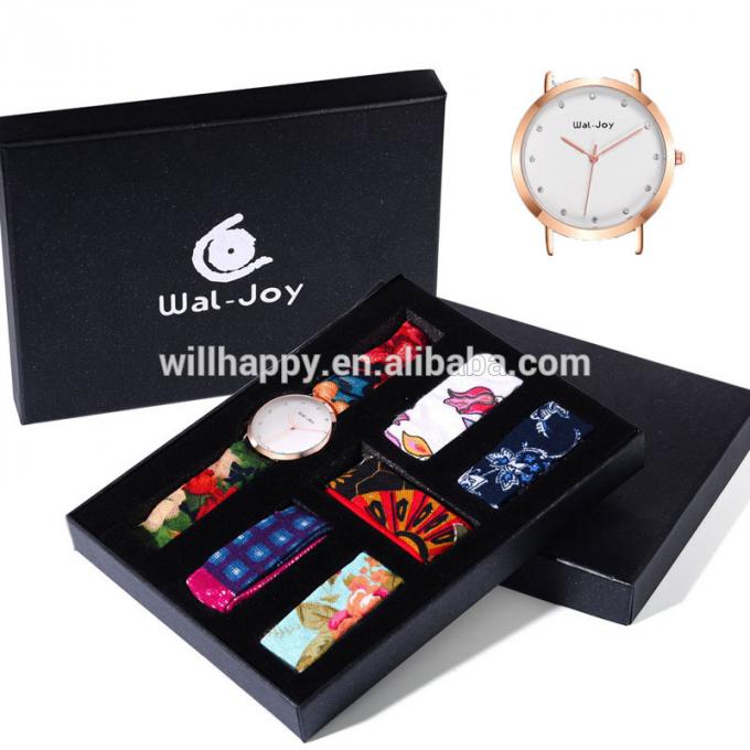 Wal-Joy โลโก้ที่กำหนดเองทอสายหรูหราของขวัญนาฬิกาชุดสำหรับสาวผู้หญิงนักออกแบบนาฬิกาเปลี่ยนวง DIY เด็กนาฬิกาข้อมือ