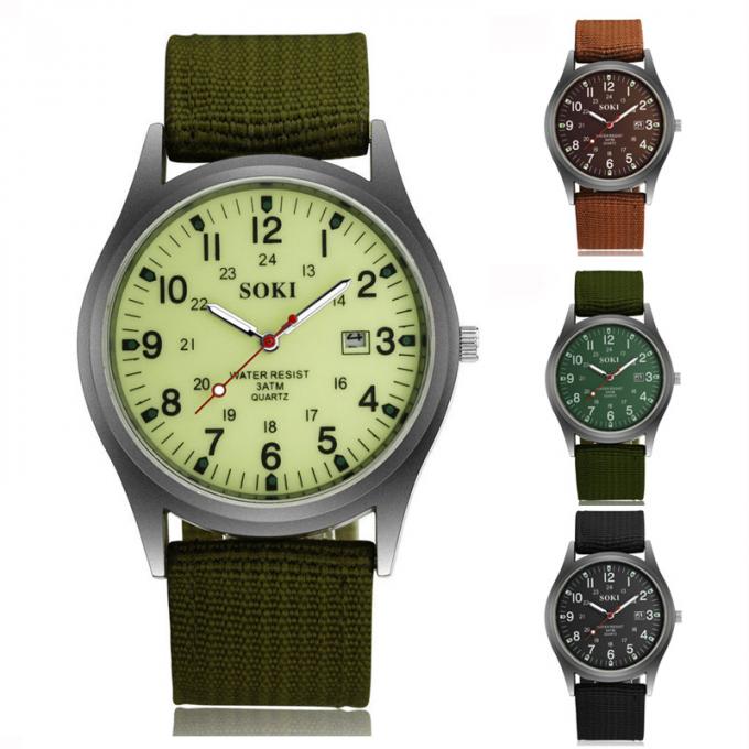 WJ-6931 2018 SOKI แบรนด์ใหม่ออกแบบจับคู่สีหนังนาฬิกาสำหรับผู้ชายนาฬิกาควอตซ์กับวันที่