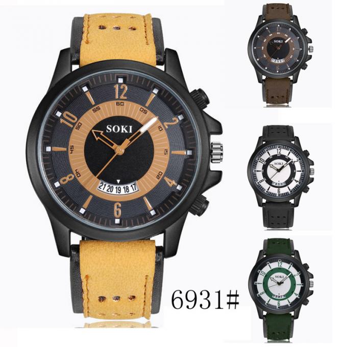 WJ-7126 จีน Wal-Joy นาฬิกาโรงงานร้อนขายหนังผู้ชายนาฬิกาข้อมือบิ๊กใบหน้าที่เรียบง่ายสบาย ๆ นาฬิกาข้อมือ